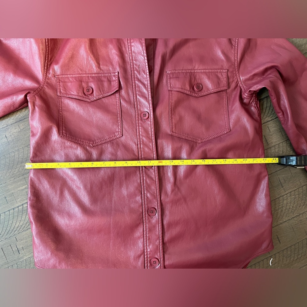 Aritzia Wilfred Vegan Leather Shirt Jacket LIKE NEW Sz M - Picture 8 of 11